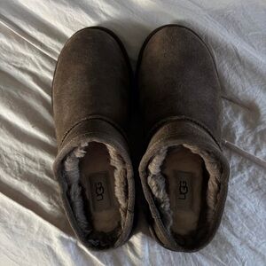 UGG Dark Brown Shearling Slippers